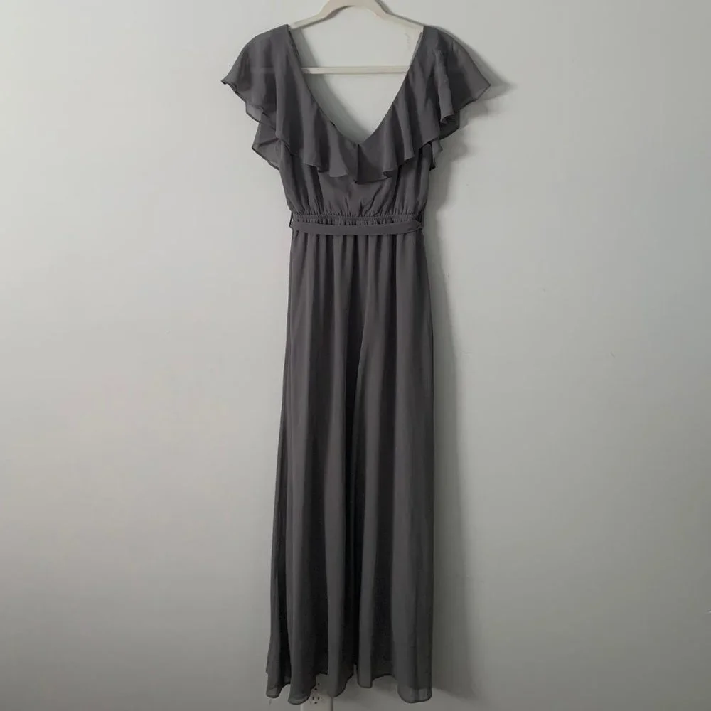 Grey Maxi Wrap Dress - Picture 2 of 2
